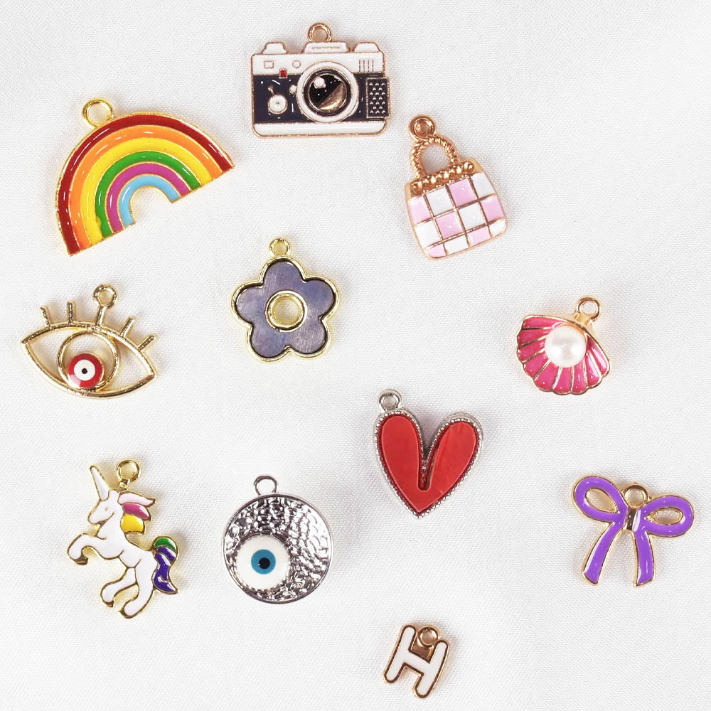 DIY Hair Drama Box with 2 Hair Bands, 1 Scrunchie, 1 Hair Bow, 11 Exclusive Charms, 200+ Crystals & 10 Pom Poms - Black & White