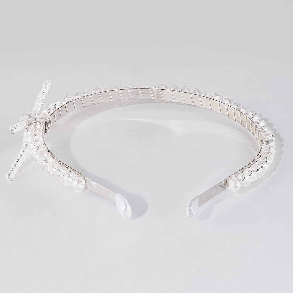 Crystal Hair Band with Bow Embellishment