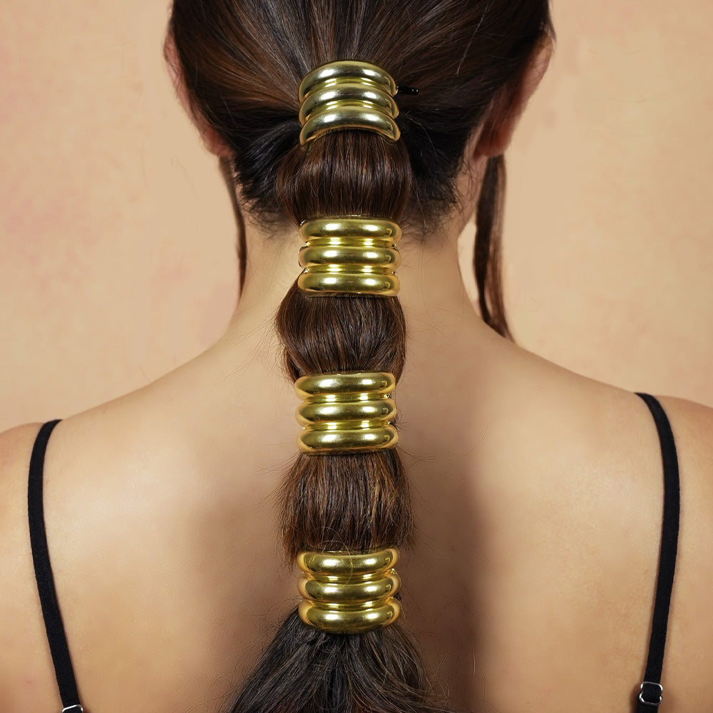 Set of 2 Triple Halo Pony Cuffs - Gold