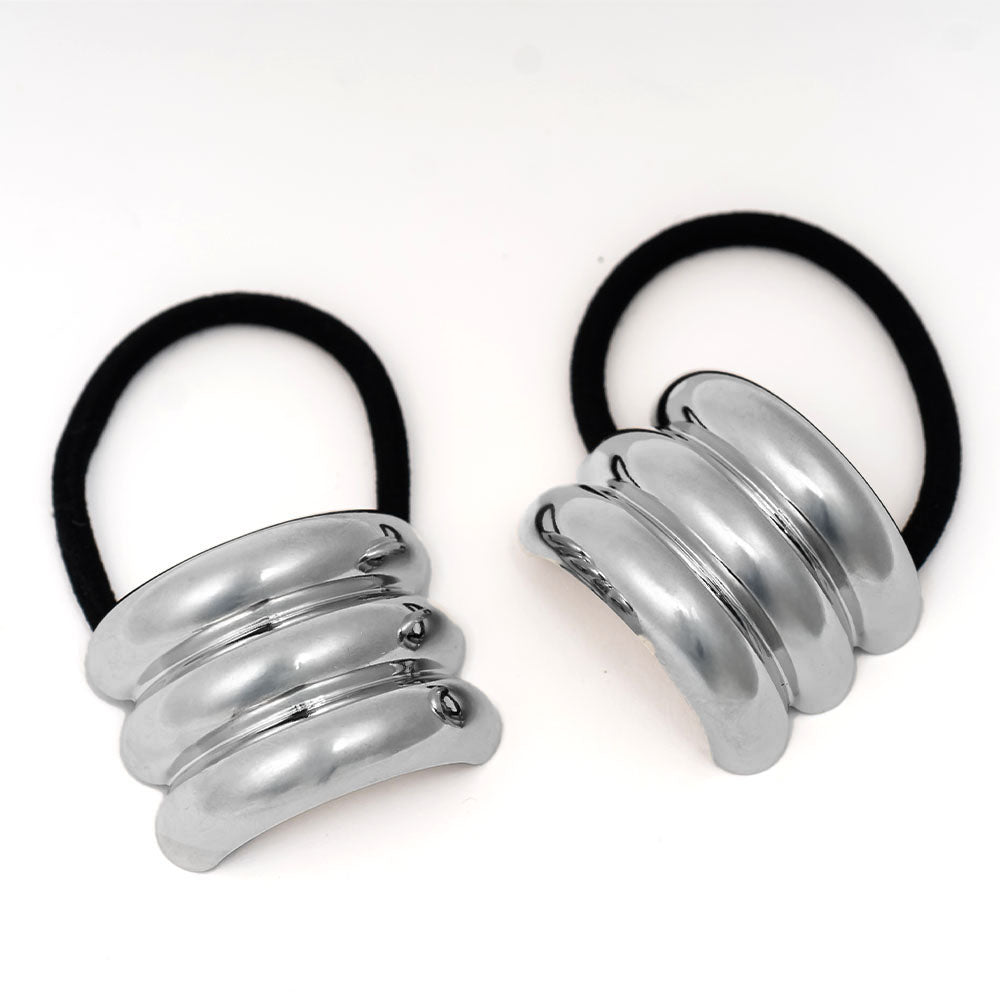 Set of 2 Triple Halo Pony Cuffs - Silver