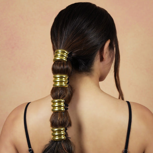 Set of 2 Triple Halo Pony Cuffs - Gold