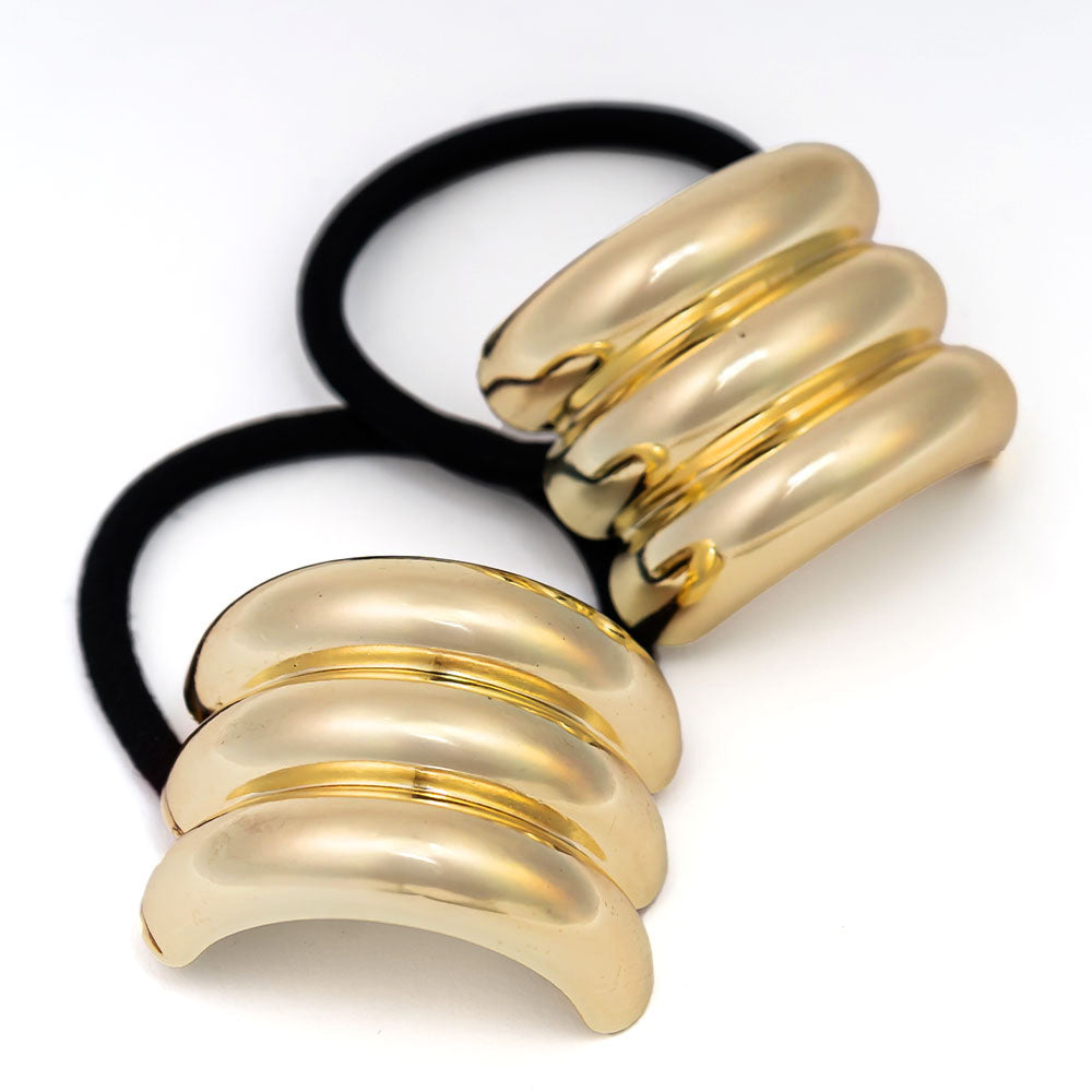Set of 2 Triple Halo Pony Cuffs - Gold