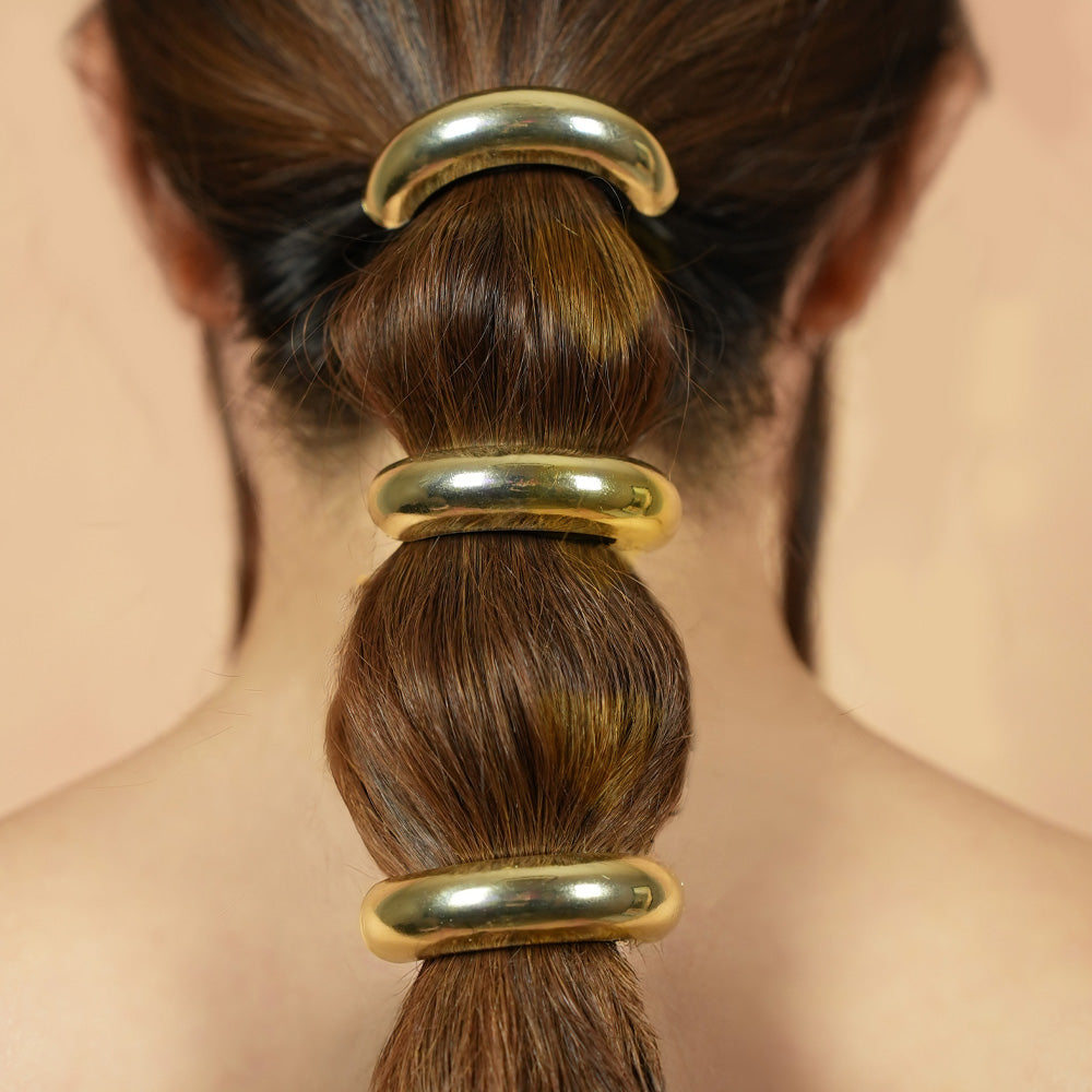 Set of 2 Halo Pony Cuffs - Gold
