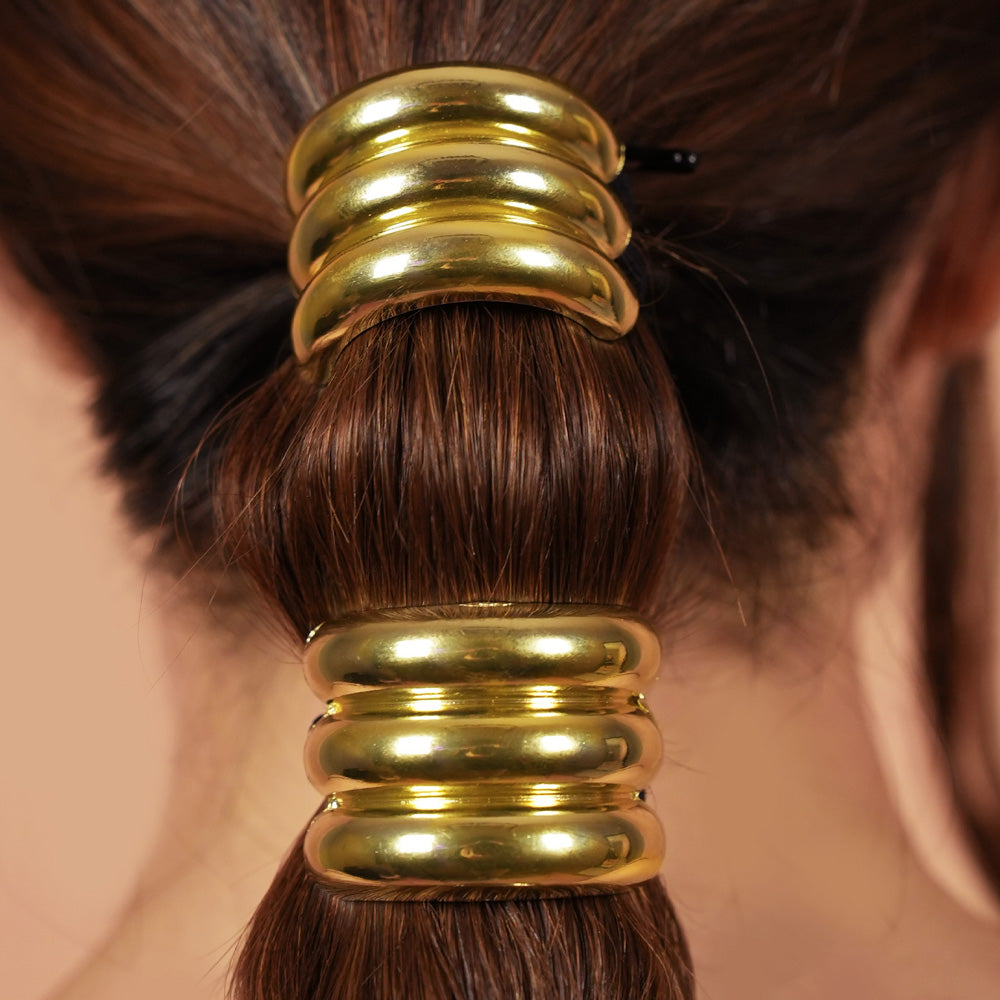 Set of 2 Triple Halo Pony Cuffs - Gold