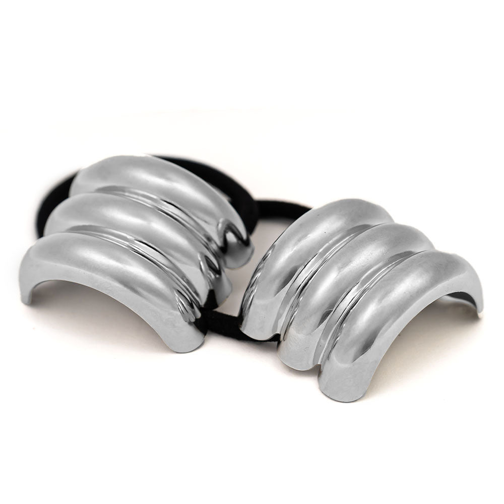 Set of 2 Triple Halo Pony Cuffs - Silver