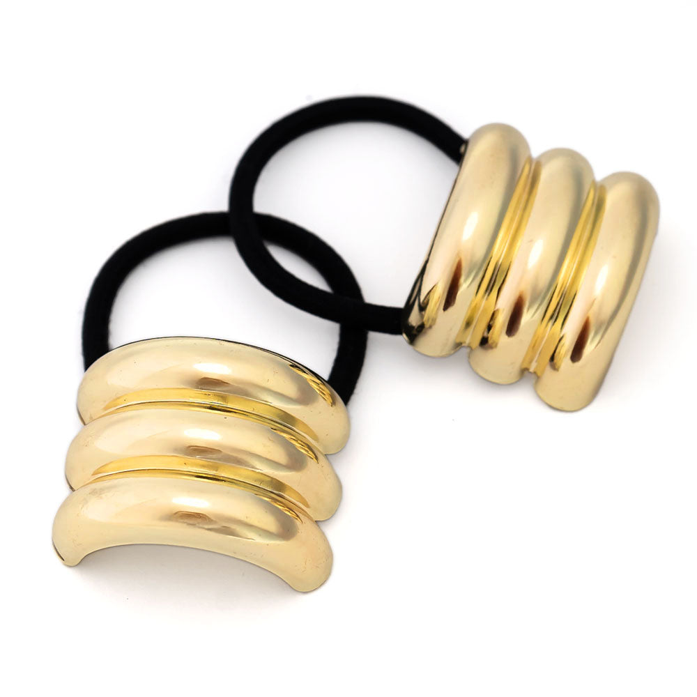 Set of 2 Triple Halo Pony Cuffs - Gold