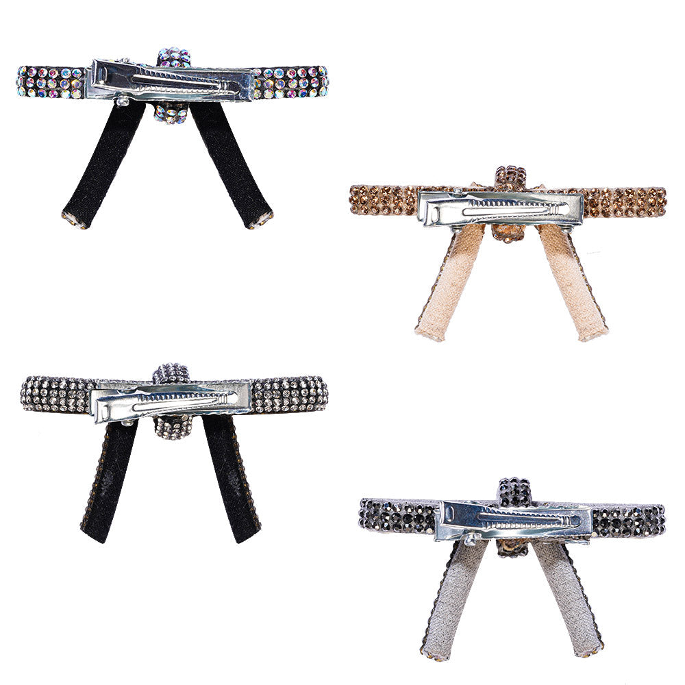 Multi Crystal Hair Bows Alligator Clip - Set of 4