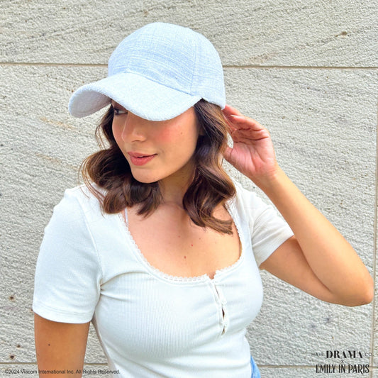 HDC x Emily in Paris White Tweed Baseball Cap