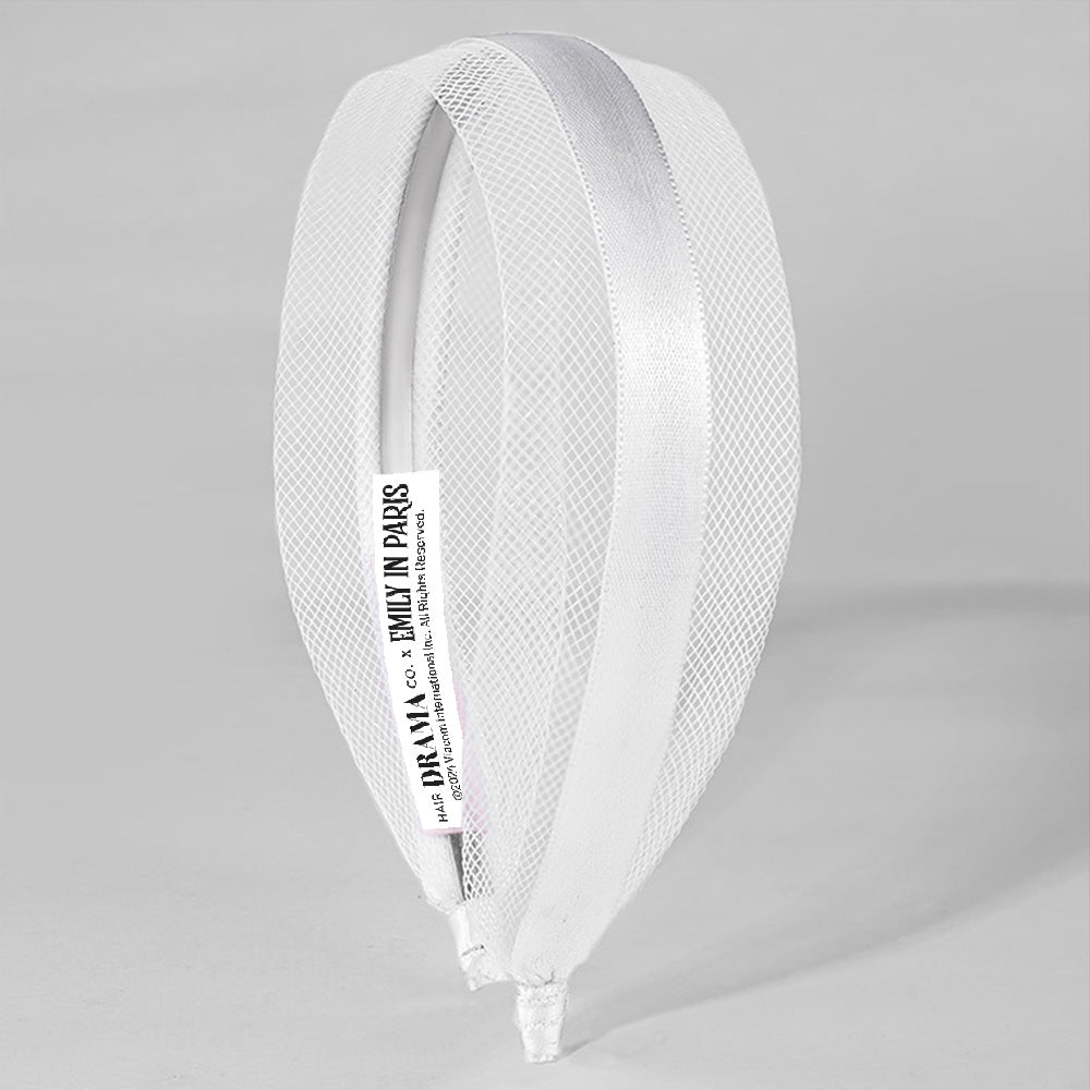 HDC x Emily in Paris Mesh Hair Band with Ribbon - White