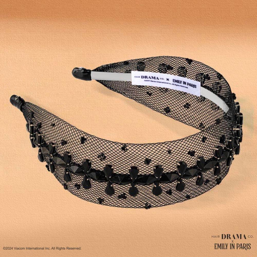 HDC x Emily in Paris Crystal Mesh Hair Band - Black
