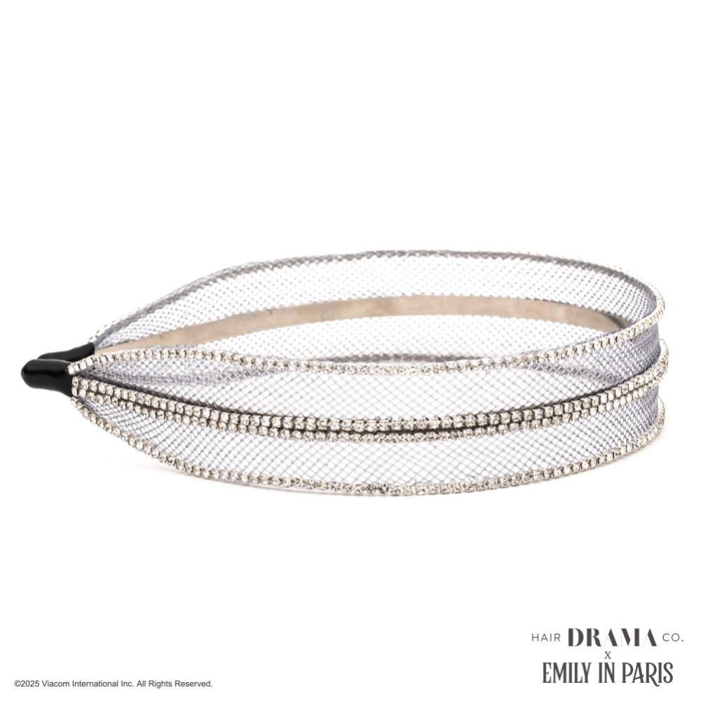 HDC x Emily in Paris Mesh Hair Band with Crystals - Grey