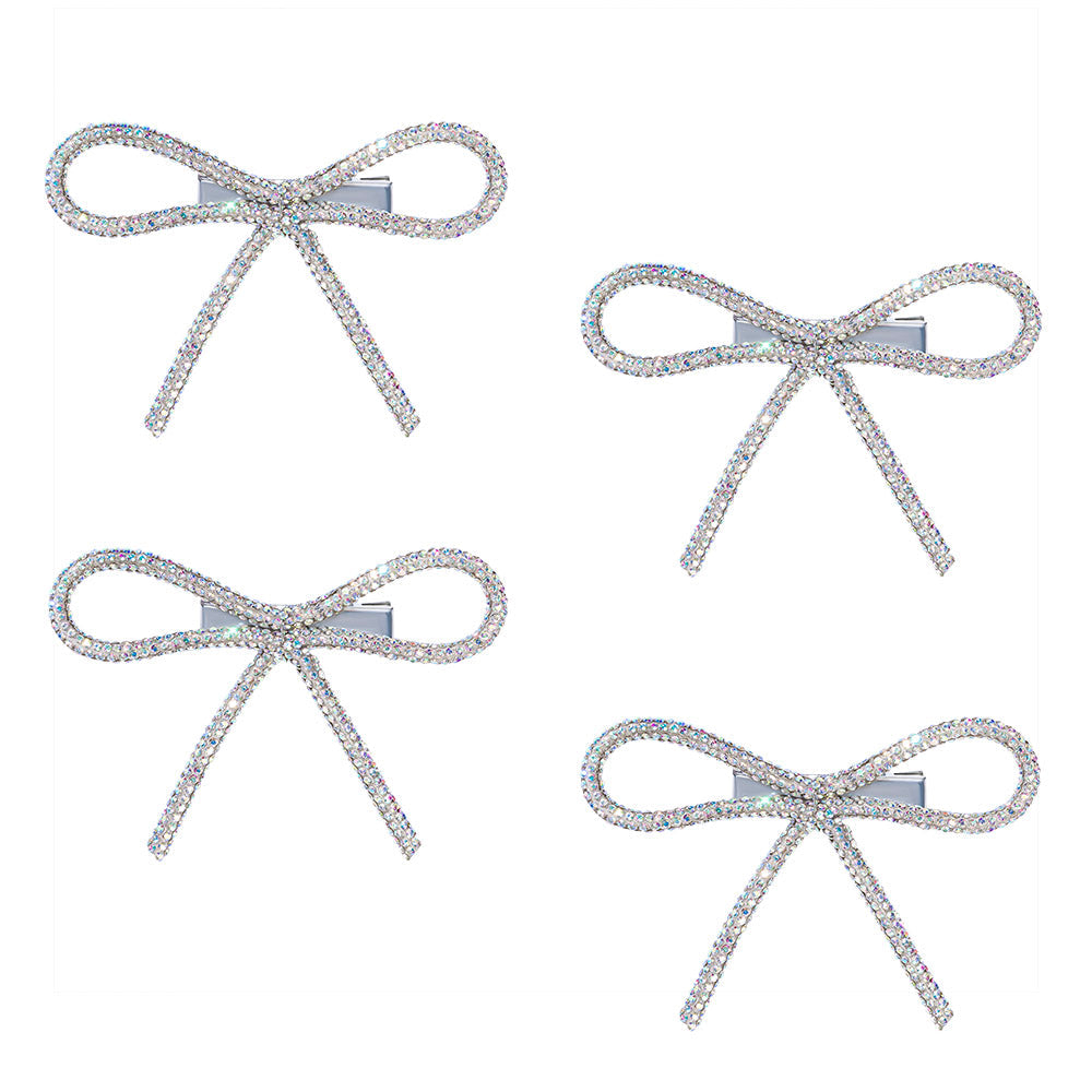 Holographic Crystal Hair Bows Alligator Clip - Set of 4