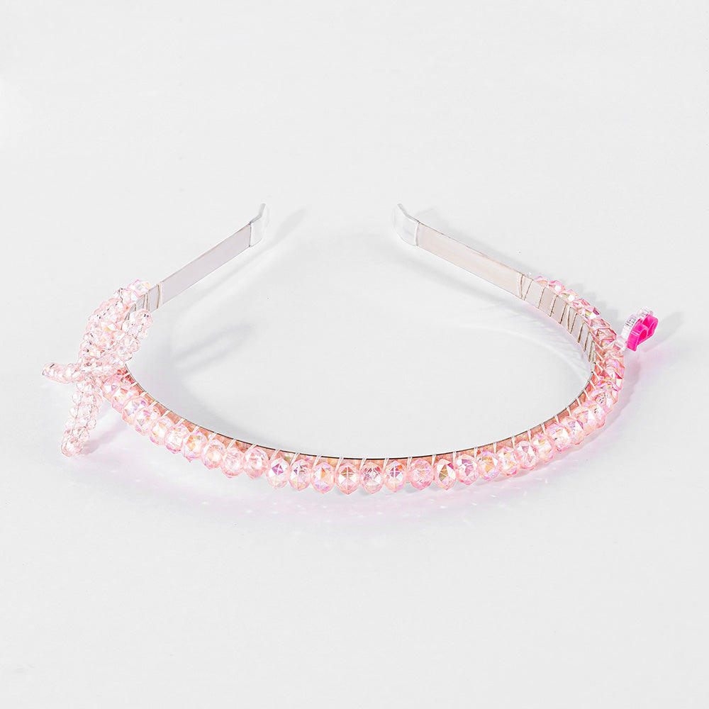 Barbie Crystal Bow Hair Band with Barbie Charm - Light Pink